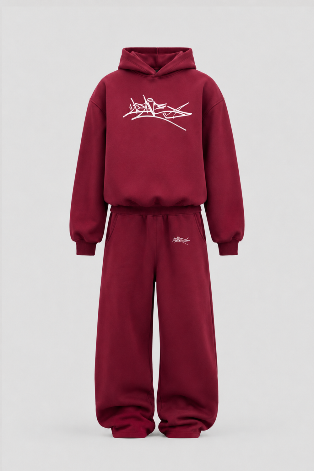 Set Hoodie e Joggers Bordeaux