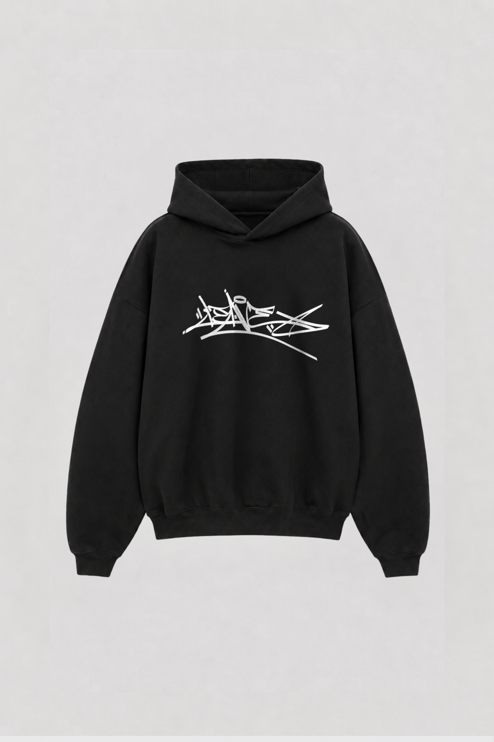 Hoodie Boxy Leave Black