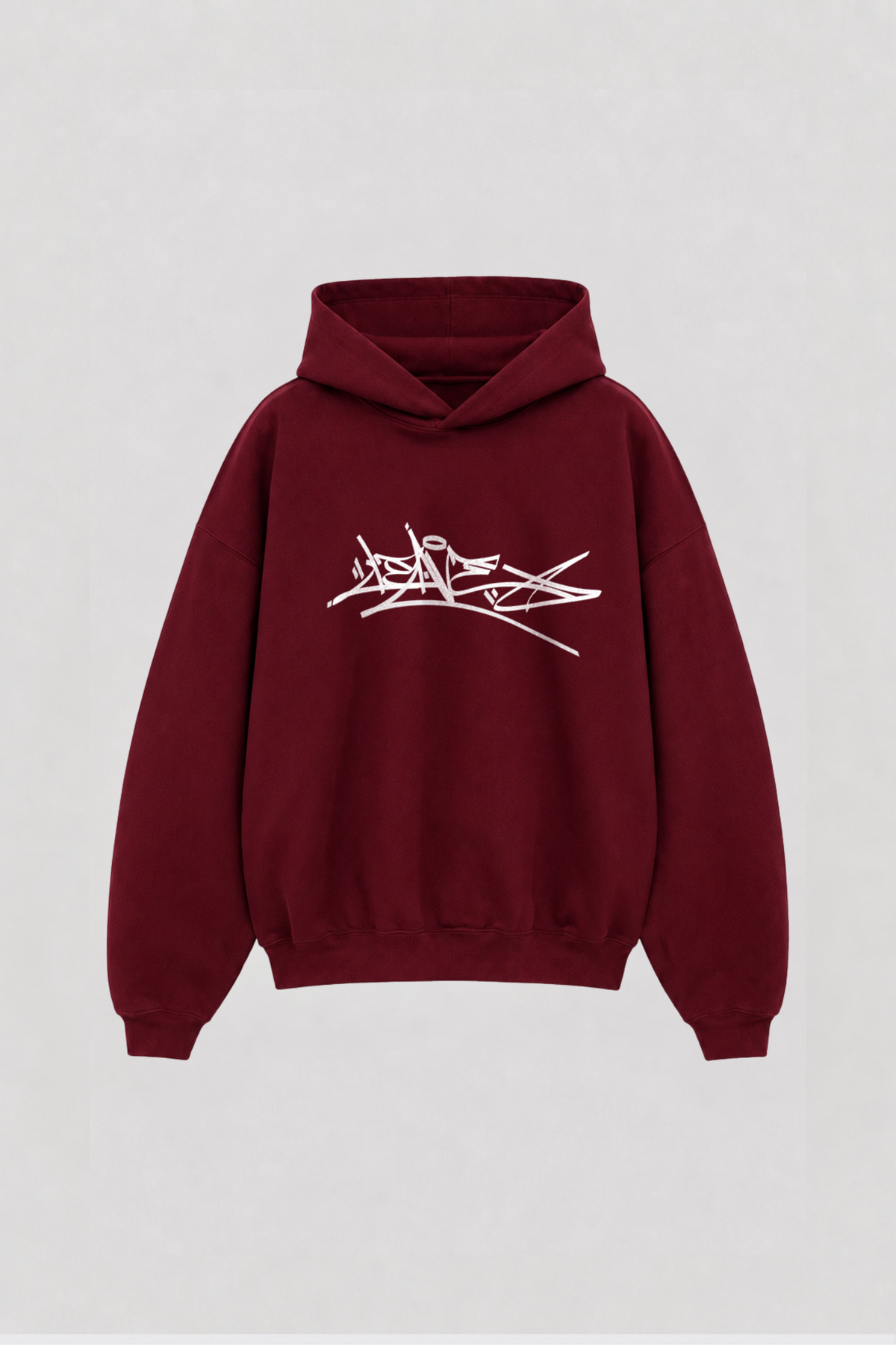 Hoodie Boxy Leave Bordeaux