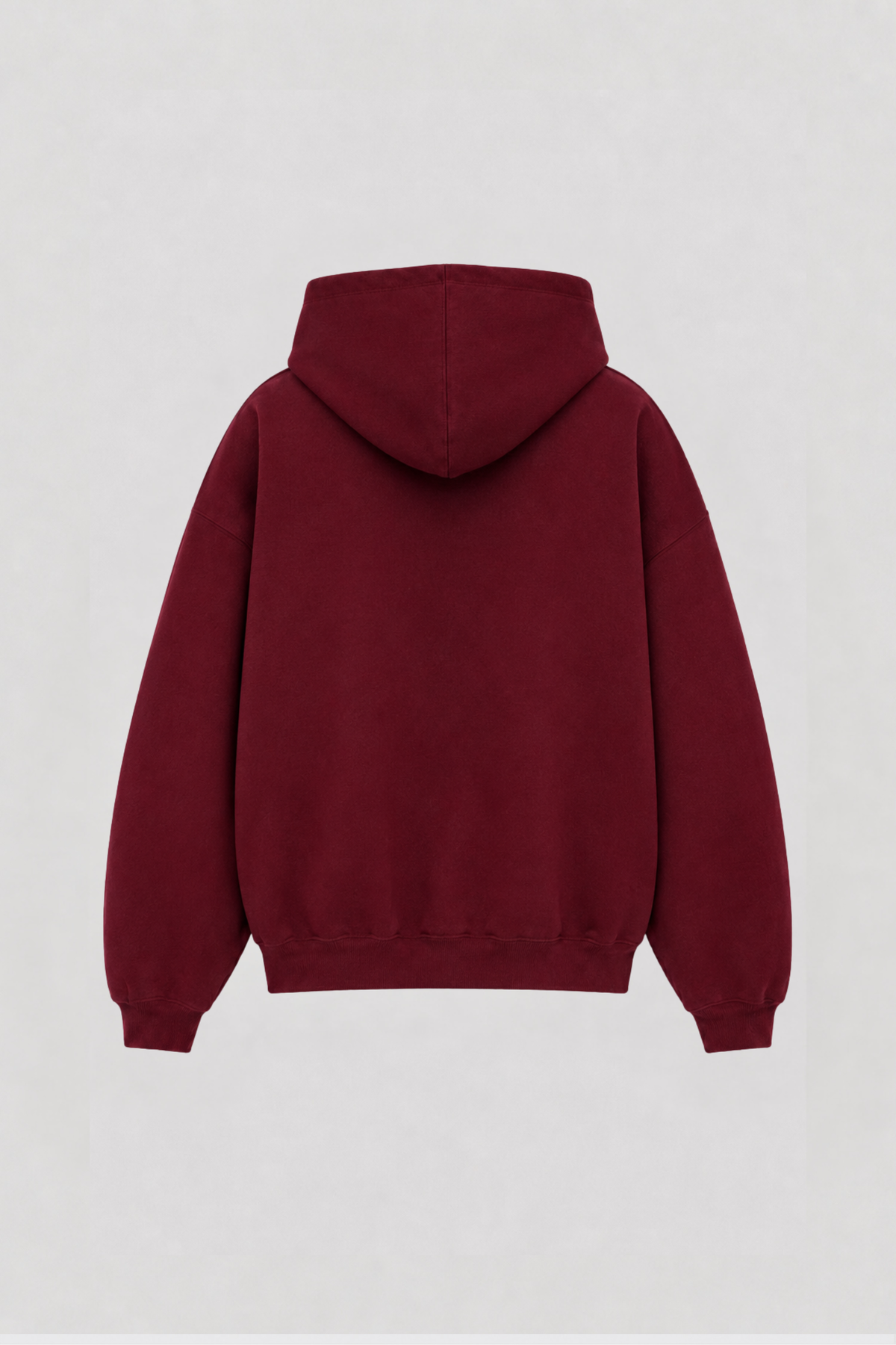 Hoodie Boxy Leave Bordeaux