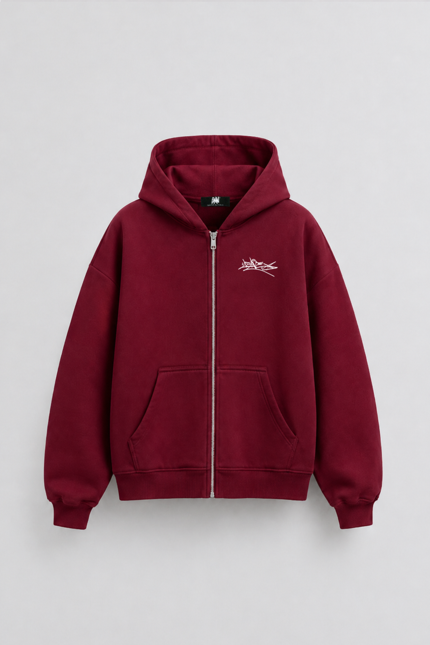 Zip Hoodie Boxy Leave
