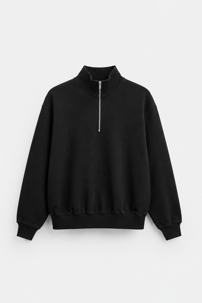Pullover mit kurzem Reißverschluss, Basic