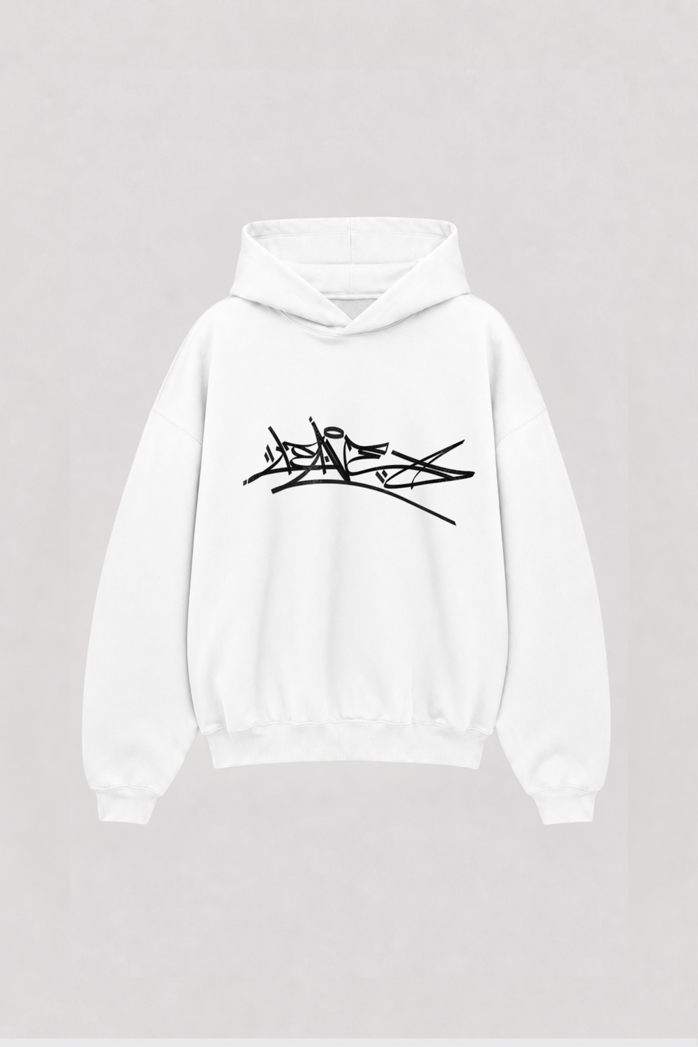 Hoodie Boxy Leave White