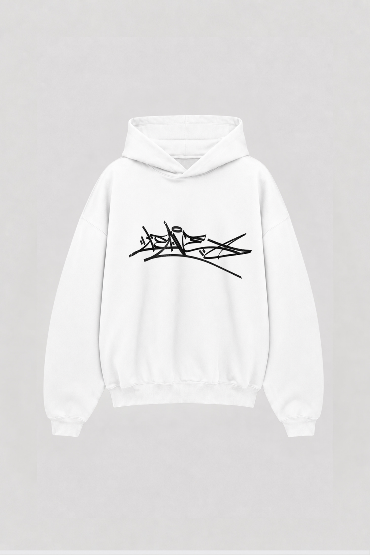 Hoodie Boxy Leave White