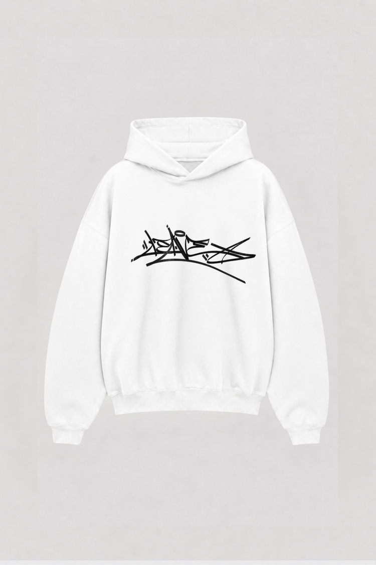 Hoodie Boxy Leave White