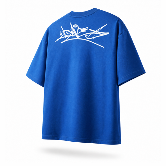 T-shirt Boxy Blu Back logo