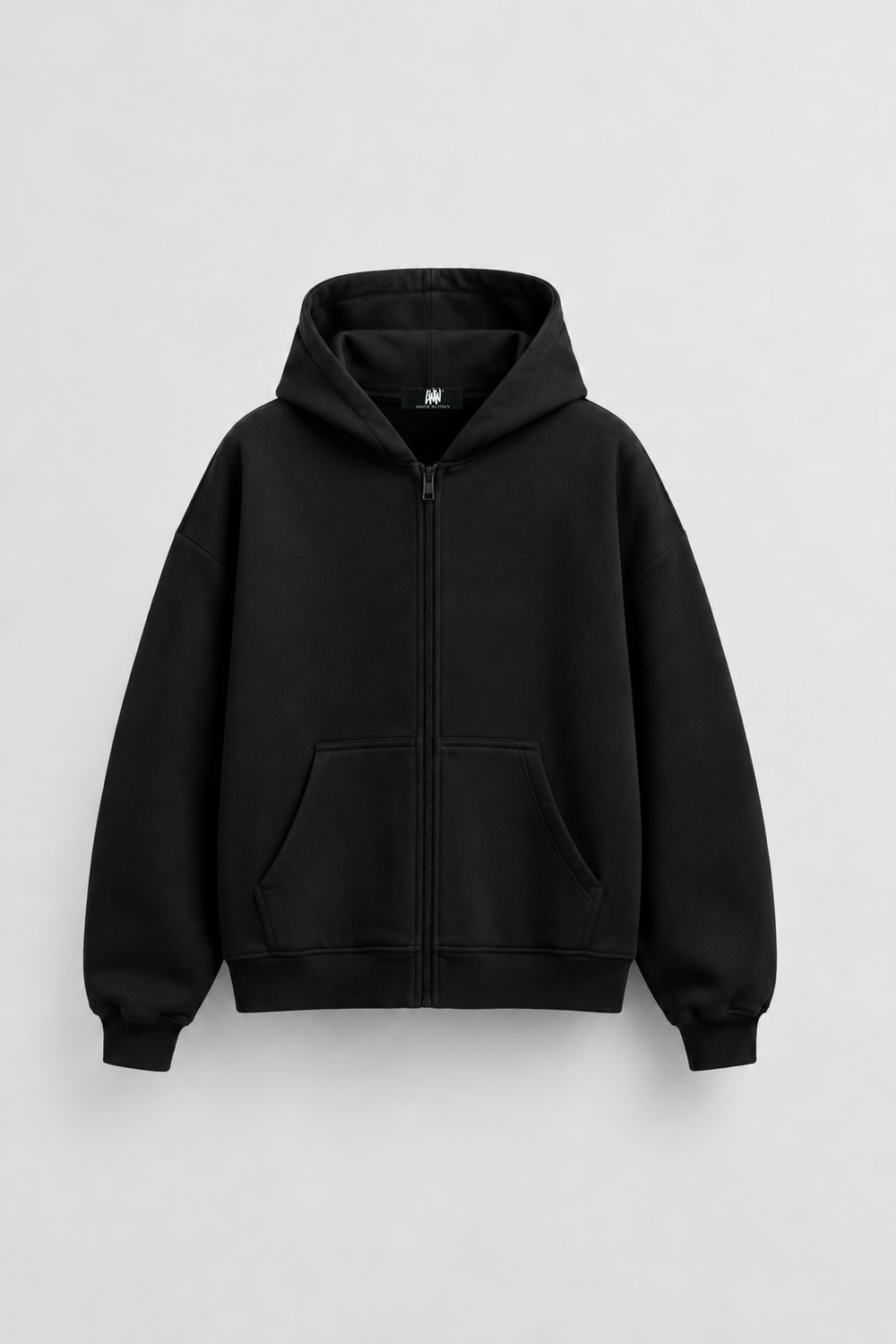 Zip Hoodie Boxy Blanks Black